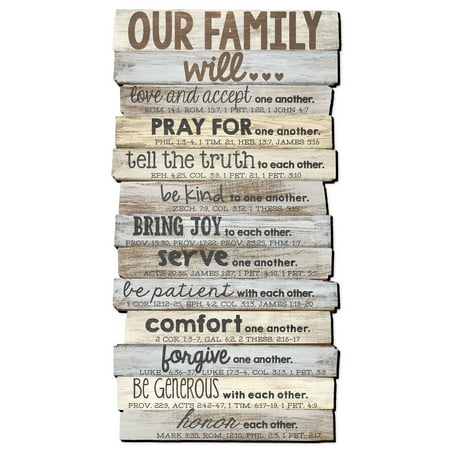 - Lighthouse Christian Products Our Family Will Medium Wall Decor, 8 1/2 x 16 1/2