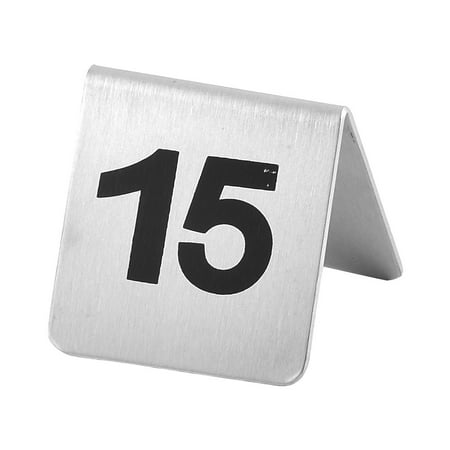 Restaurant Stainless Steel Free-standing Number 15 Table Sign Black ...