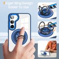 thumbnail image 5 of Clear Case for Samsung Galaxy S23 Plus, Magnetic [Compatible with Magsafe] with 360° Rotatable Ring Kickstand Slim Transparent Men Women Shockproof Protective Phone Cover for Galaxy S23 Plus, Darkblue, 5 of 7