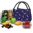 thumbnail image 3 of Yiaed Eggplant Print Lunch box lunch bag Portable Insulated Lunch Box for Women Men Cooler Tote Bag with Front Pocket for Work Picnic Travel, 3 of 6