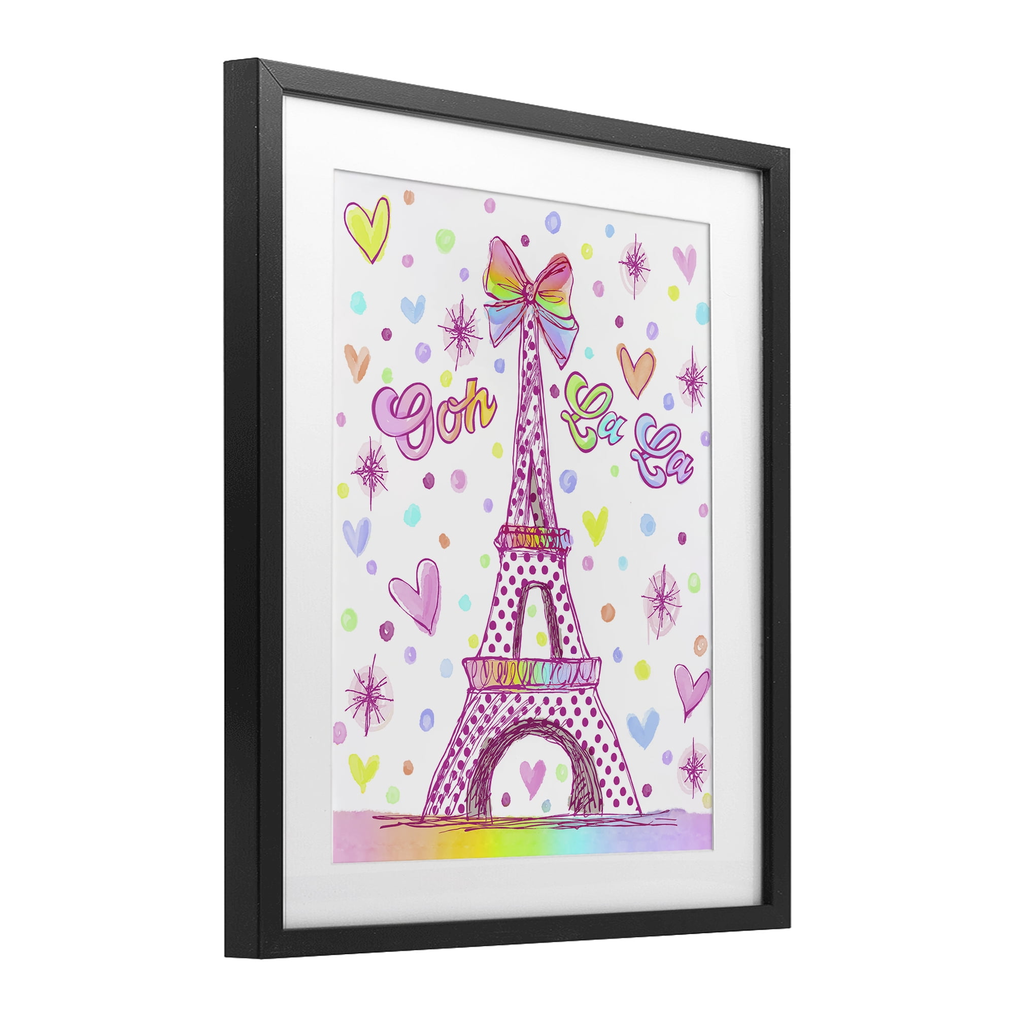 Stupell Industries Bright Pastels Eiffel Tower Black Framed Print Under Glass, design by Jess Stempel