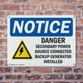 thumbnail image 4 of (2 Pack) Danger Secondary Power Source OSHA Notice Sign 10 Inch X 7 Inch Plastic Sign, Weather Resistant, UV Protected for Workplace, Business, and Construction Site, Made in the USA, 4 of 8