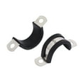 thumbnail image 2 of 22mm Dia EPDM Rubber Lined U Shaped Pipe Tube Wire Clamps Clips 5pcs, 2 of 3