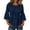 Navy, variant on Women 3/4 Sleeve Crewneck Fall Fashion Tops Dressy Casual Flowy Shirts Blouses Cute Ruffle Tops Loose Fit Blouse Navy S