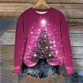 thumbnail image 4 of FDGIU Women's Christmas Graphic Tunic Tops - Soft Long Sleeve Crewneck Blouses with Xmas Tree Prints, Holiday Party Tees, 4 of 6