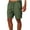 Army-green, variant on Dellytop Men's Linen Solid Color Shorts Casual Straight Pants White L