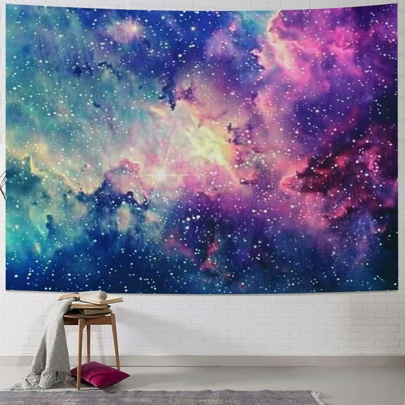 PRATYUS Galaxy Tapestry Purple Starry Night Tapestry Cosmic Space Tapestry Psychedelic Tapestry Mystic Stars Tapestry Wall Hanging Boho Hippie Tapestry for Ceiling Living Room Dorm Decor 40x30inch