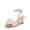 CHAMPAGNE, variant on Women's Low Kitten Wedding Heels Ankle Strap Square Toe Heeled Sandals Flower Dress Shoes