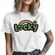 thumbnail image 4 of Camisetas informales de manga corta con arcoíris de la suerte verde para hombre, camisetas gráficas, 4 of 8