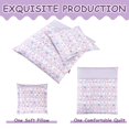 thumbnail image 2 of Set de manta y almohada para muñecas Rakki Dolli con estampado de conejo morado, 2 of 7