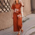 thumbnail image 2 of Womens 2 Piece Outfits Lounge Matching Sets Cotton Linen Wide Leg Pants Short Sleeve Tops Trendy Clothes Vacation Set, 2 of 5