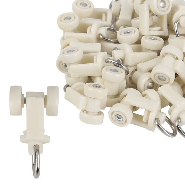 30 Pcs Plastic White Curtain Track Rollers 32mm x 16mm for Car RV