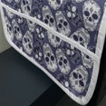thumbnail image 3 of Mexican Microwave Oven Cover, Sugar Skull Pattern with Latin American Culture Motifs, Water Resistant Organizer with Pockets for Kitchen, 36" x 12", Blue Violet White, by Ambesonne, 3 of 4