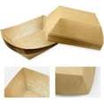 thumbnail image 2 of GoXteam 50 Pack Paper Food Trays, Mini Disposable Kraft Boat, Paper Food Serving Tray for Snack Dessert Taco, 2 of 7