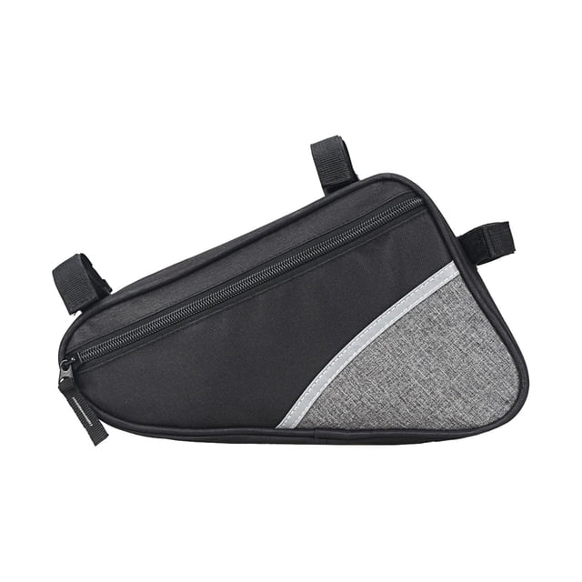 Bolsa para cuadro de bicicleta, bolsa impermeable para bicicleta, triangular, conecta el tubo del cuadro. Gris