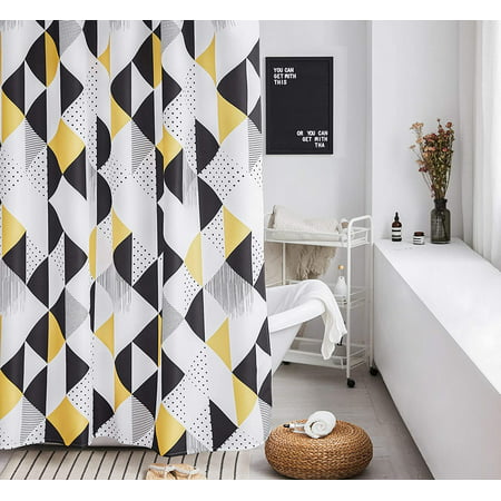 Yellow Shower Curtain Set White, Yellow And Black Shower Curtains
