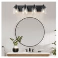 thumbnail image 2 of 4 Light Bathroom Vanity Light, Matte Black Fixtures with Clear Glass Shade, Farmhouse Bathroom Lighting Over Mirror for Bedroom, Living Room (Bulb Not Included), 2 of 6