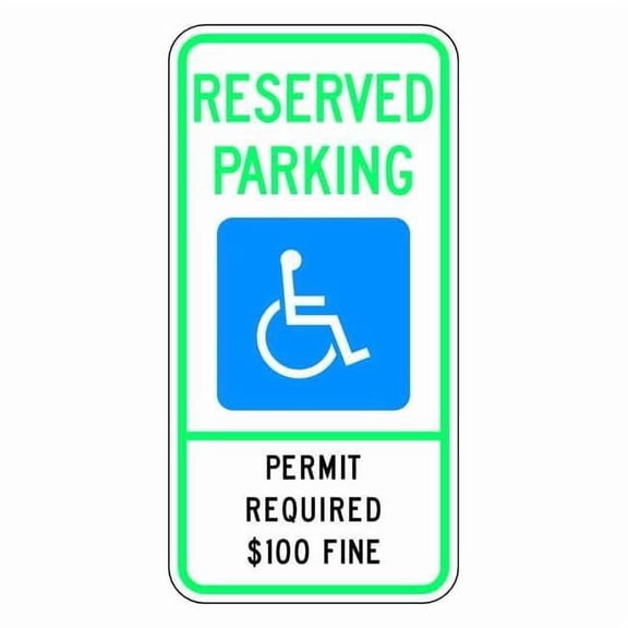 Lyle ADA Handicapped Parking Sign,24" x 12, HC-MT01-12HA HC-MT01-12HA
