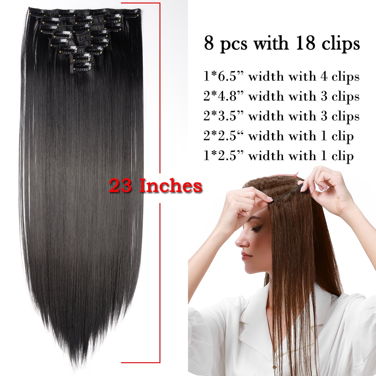 2 in 1 cheap clip in hair extensions