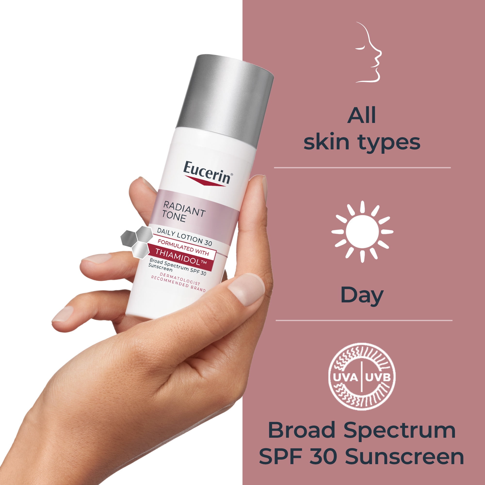Eucerin Radiant Tone Daily Face Lotion Broad Spectrum SPF 30, 1.7 Fl Oz Bottle