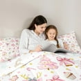 thumbnail image 5 of jejeloiu Pink Santa Claus Queen Comforter Set,Chic Xmas Dessert Bedding Sets,Cartoon Christmas Reindeer Bedding Comforter Set For Girls,Luxury Bedroom Decor Reversible,3-Piece, 5 of 8