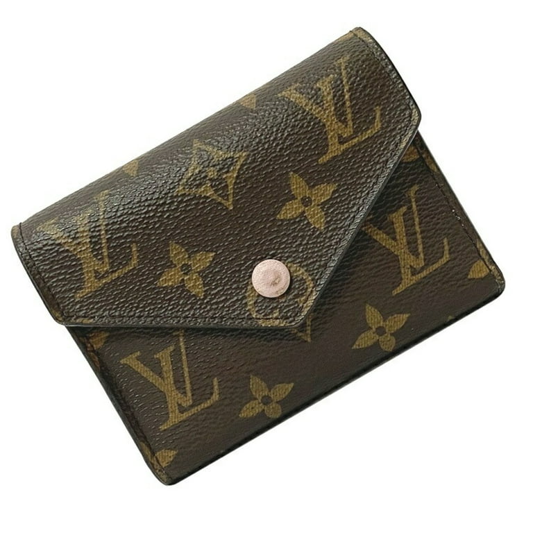 Authenticated used Wallet Portefeuille Victorine Brown Pink Rose Ballerine Monogram M62360 Trifold Nz3119 Louis Vuitton Ladies, Adult Unisex, Size: (