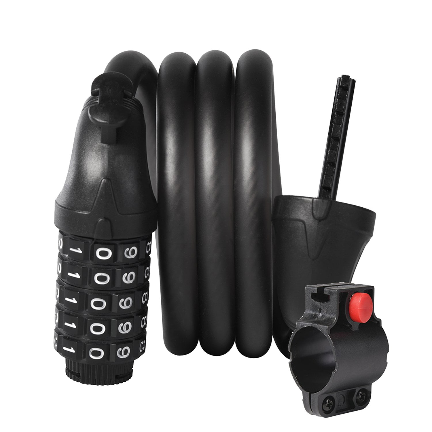 Resettable Bike Lock 4 ft. x 8mm Combo Cable Bicycle Lock 5 Digit