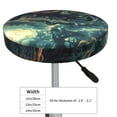 thumbnail image 4 of Picia Enchanted Forest Skull Path Pattern Round Stool Covers Comfy Seat Covers Stretch Removable Washable Chair Slipcover Round Bar Chair Cushion Cover-12 inch, 4 of 7