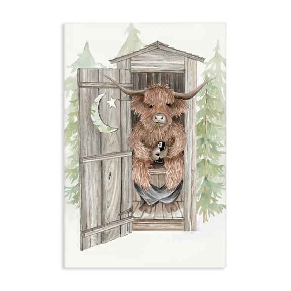 Stupell Industries Farmhouse Lost In Scroll Outhouse Canvas Art, 16 x 24, by Cindy Jacobs