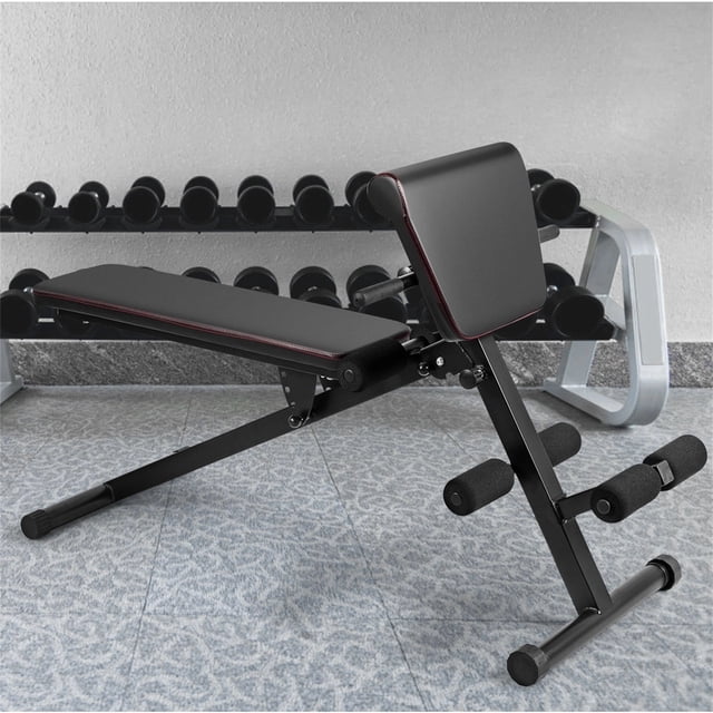 Banco Plegable Costway Multiuso para Fuerza Negro 129 x 50 x 100 cm