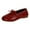 Red, variant on Penny Loafers for Women Vintage Leather Solid Color Casual Bowtie Round Toe Flat Driving Shoes Slip on Dressy Shoes White Size 7.5