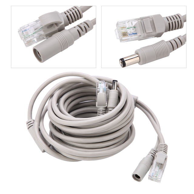 Cable Ethernet CCTV, Compatible Con Conector De 2,1 Mm/5,5 Mm, Cable CCTV, Cable RJ45+DC, Cat 5 Y Cable De Extensión De Alimentación Dos En , Para Cámara IP De Oficina