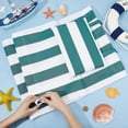 thumbnail image 2 of Silla de playa plegable de lona con almohada, 44 x 17 pulgadas, rayas verdes y blancas, para salón informal, de repuesto, para exteriores, 2 of 9