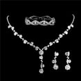 thumbnail image 3 of Xinyolin Eye-catching Necklace Earrings Bracelet Set - 2Pcs/3Pcs Sun Flower Shape Rhinestone Set for Wedding, 3 of 8