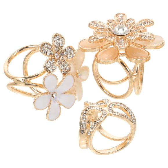 YSNOOWE 3Ud Anillos Para Bufandas Dorados Con Elegantes Para Mujer Sujeta Pañuelos Y Chalinas