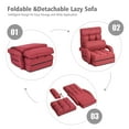 thumbnail image 6 of Giantex Folding Chaise Lounge Sofa Adjustable Backrest with Lumbar Pillow Red, 6 of 9
