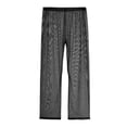 thumbnail image 2 of TANBOM Men's See Through Mesh Long Pants Lightweight Breathable Comfortable Black M, 2 of 6