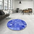 thumbnail image 3 of Ahgly Company Indoor Square Patterned Sky Blue Dress Blue Area Rugs, 8' Square, 3 of 6