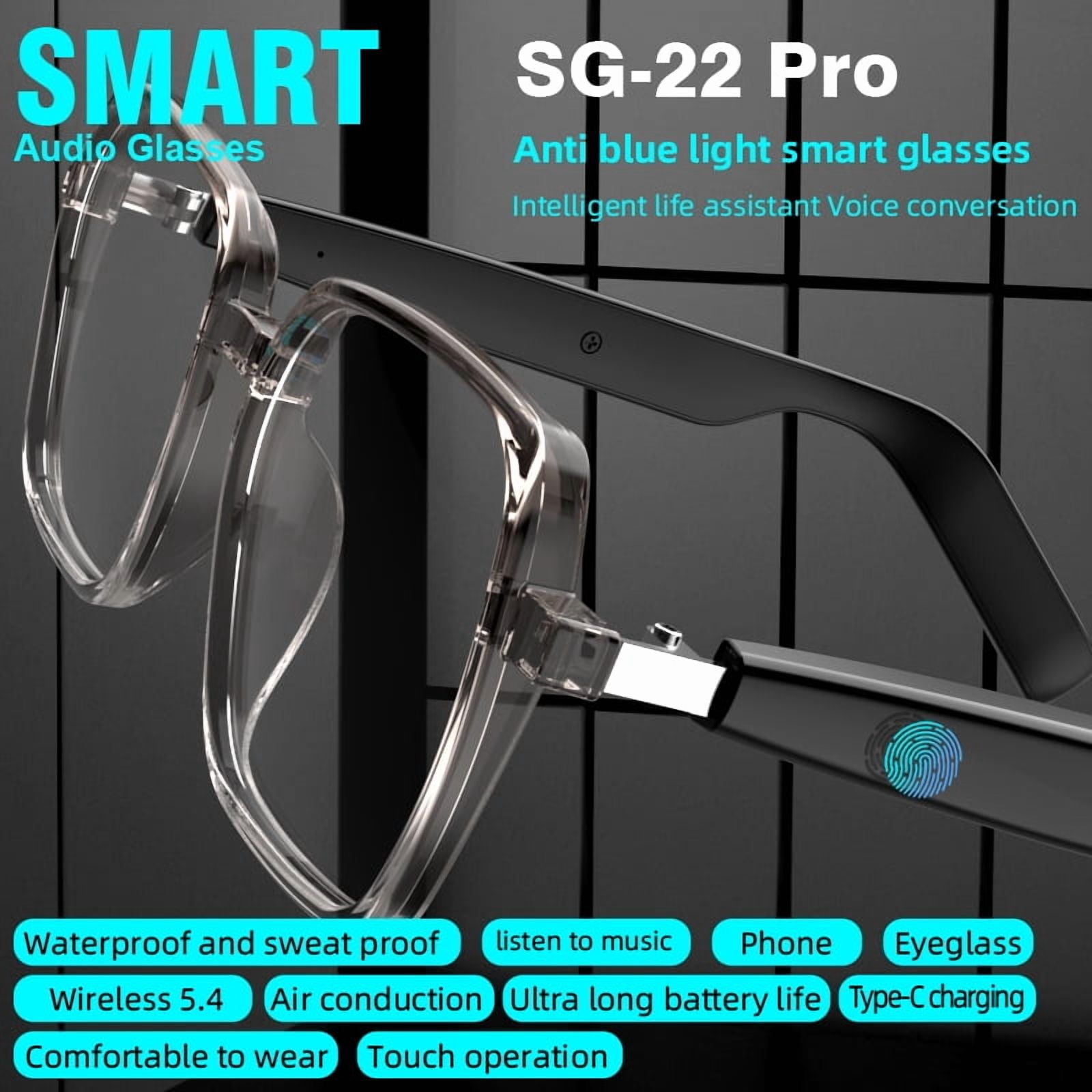 Smart sunglasses, Bluetooth glasses, wireless high-definition UV protection lens glasses, waterproof speakers, music listening and speaking sunglasses