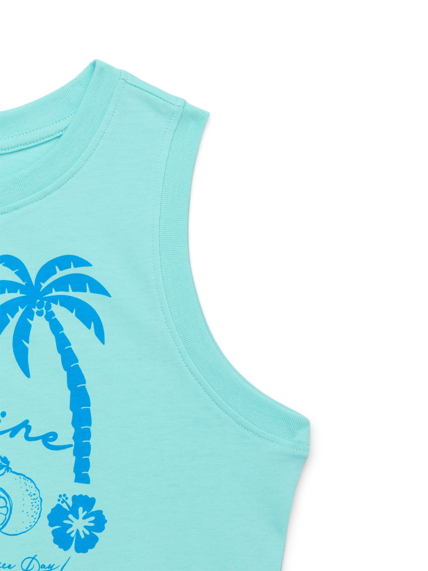 Wonder Nation Girls Sunshine Graphic Crew Neck Tank Top, Sizes 4-18 & Plus