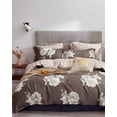 thumbnail image 4 of Say Yes Bedding Marrissa Brown Floral 100% Cotton Reversible Comforter Set, King, 4 of 5