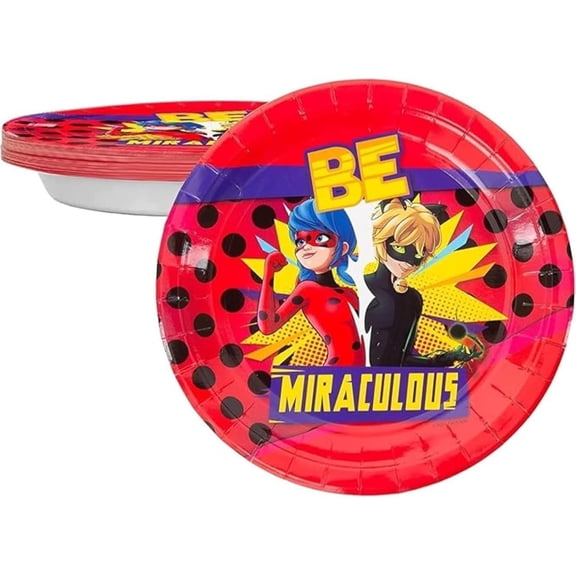 Miraculous Ladybug Paper Plates Set (60)
