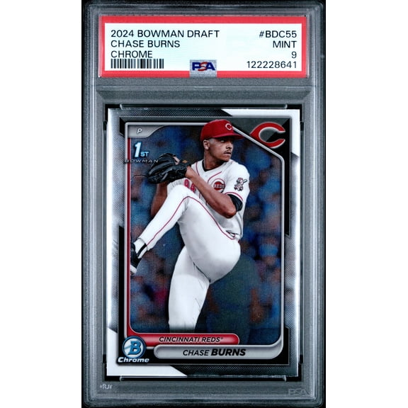 Graded 2024 Topps Bowman Draft Chase Burns #BDC55 Chrome Rookie RC Baseball Card PSA 9 Mint
