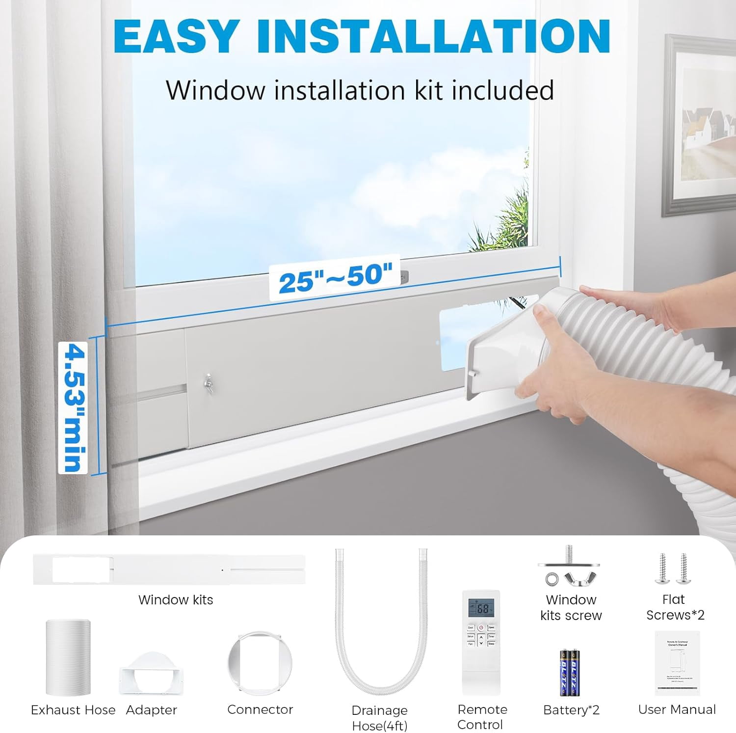 ZAFRO 12,000 BTU Portable Air Conditioner with Wifi & Remove Control, 44dB Ultra-Quiet Cools Up to 350sq.ft