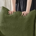 thumbnail image 5 of FFZ 78 inch Premium Teddy Fabric Sofa with 3 Back Pillows and Cushions, Solid Wood Frame, Army Green, 5 of 14
