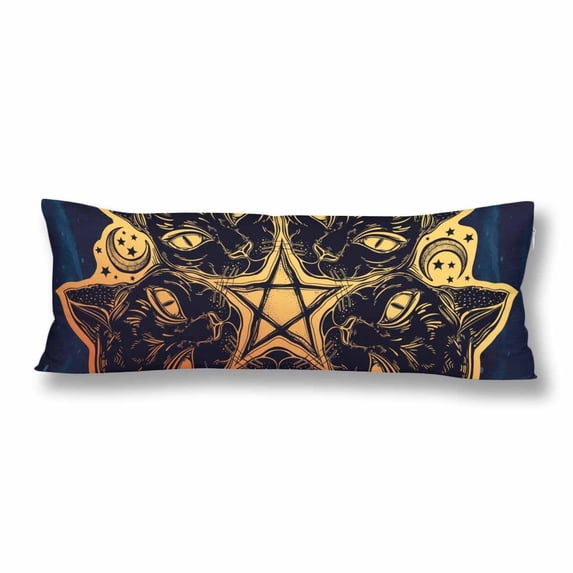 MKHERT Madnala Black Cat Body Pillow Pillowcase Pillow Protector Cushion Cover 20x60 Inch