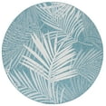 thumbnail image 2 of SAFAVIEH Beach House Declan Botanical Indoor/Outdoor Area Rug, Aqua/Ivory, 6'7" x 6'7" Round, 2 of 16
