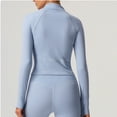 thumbnail image 6 of Women's Slim-Fit Athletic Zip Crop Jacket Weightless Performance Tech with Thumb Holes Running Yoga Studio-to-Street Wear, 6 of 6