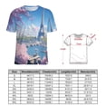 thumbnail image 2 of Blossoming Paris Eiffel Tower T Shirts Basic T-Shirt Short Sleeve Ladies Tee Shirt Summer Graphic Clothing, 2 of 6