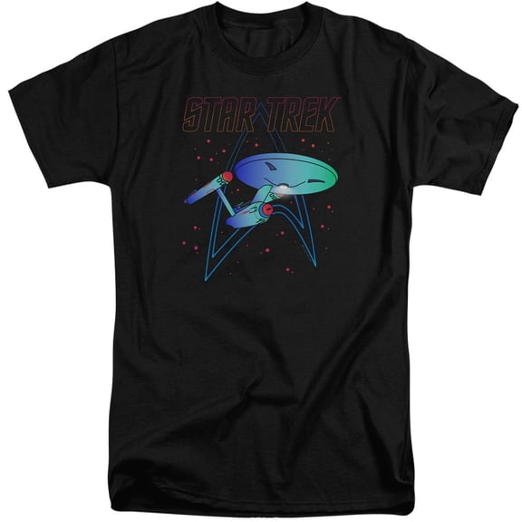 Star Trek Neon Trek Adult Tall T-Shirt 18/1 T-Shirt Black